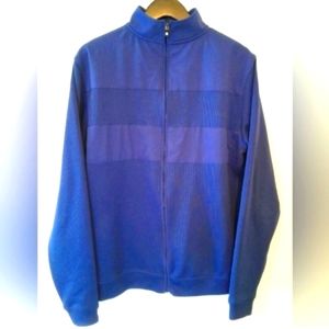 FootJoy Mens sz M Full Zip Stretch Golf Jersey Navy blue Track Jacket polyester